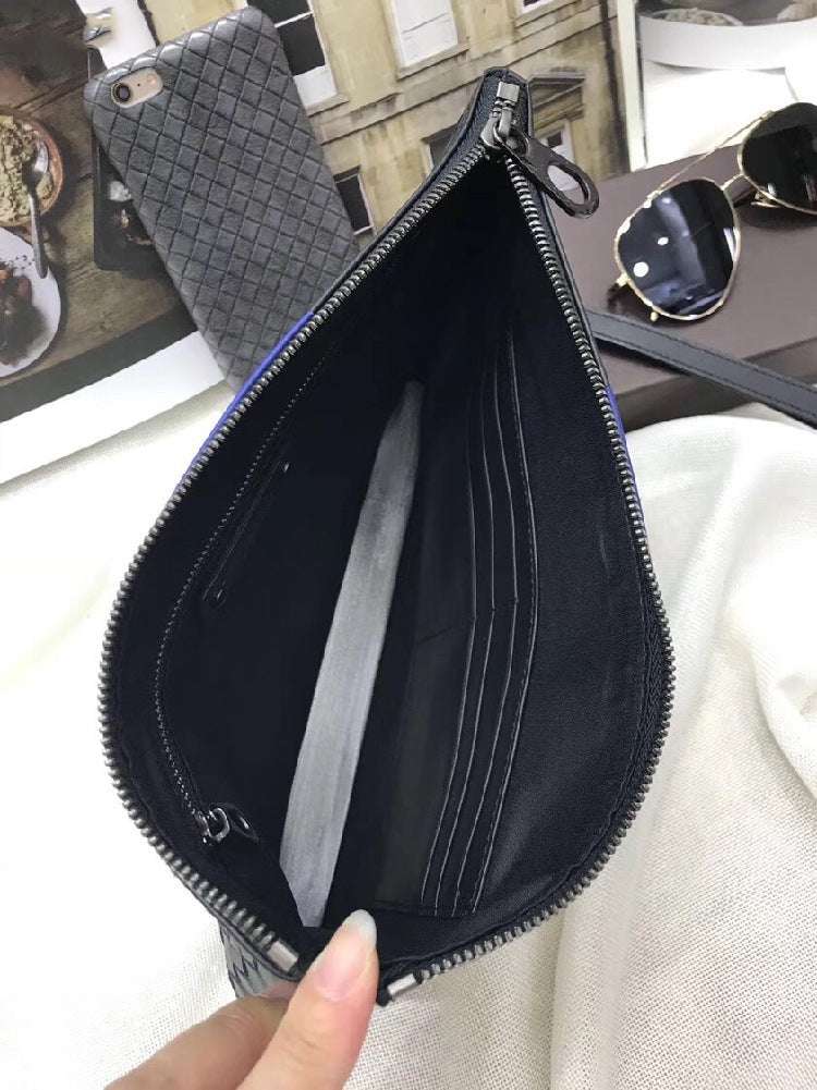 Men's Versatile Waxing Calf Skin Handmade Woven Men's Bag Trendy Fashion Clutch - watkins innovators
