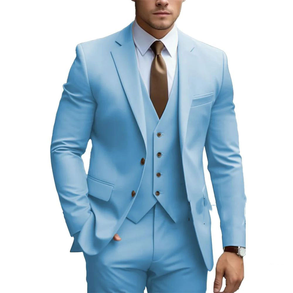 Business Casual Men's Three-piece Suit For Bridegroom Men's Wedding - watkins innovators