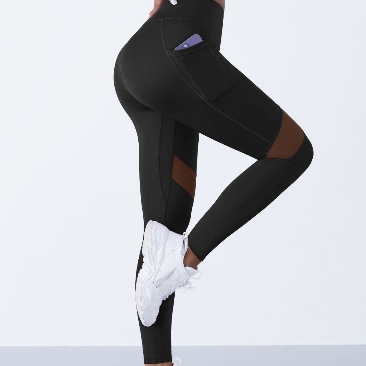 Mesh Stitching Yoga Cropped Sports Leggings - watkins innovators