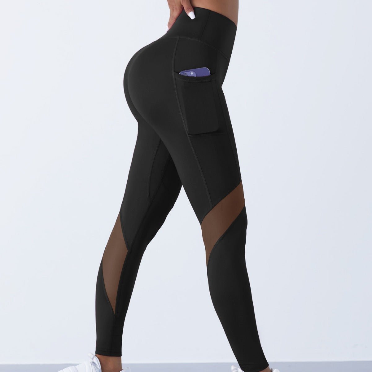 Mesh Stitching Yoga Cropped Sports Leggings - watkins innovators