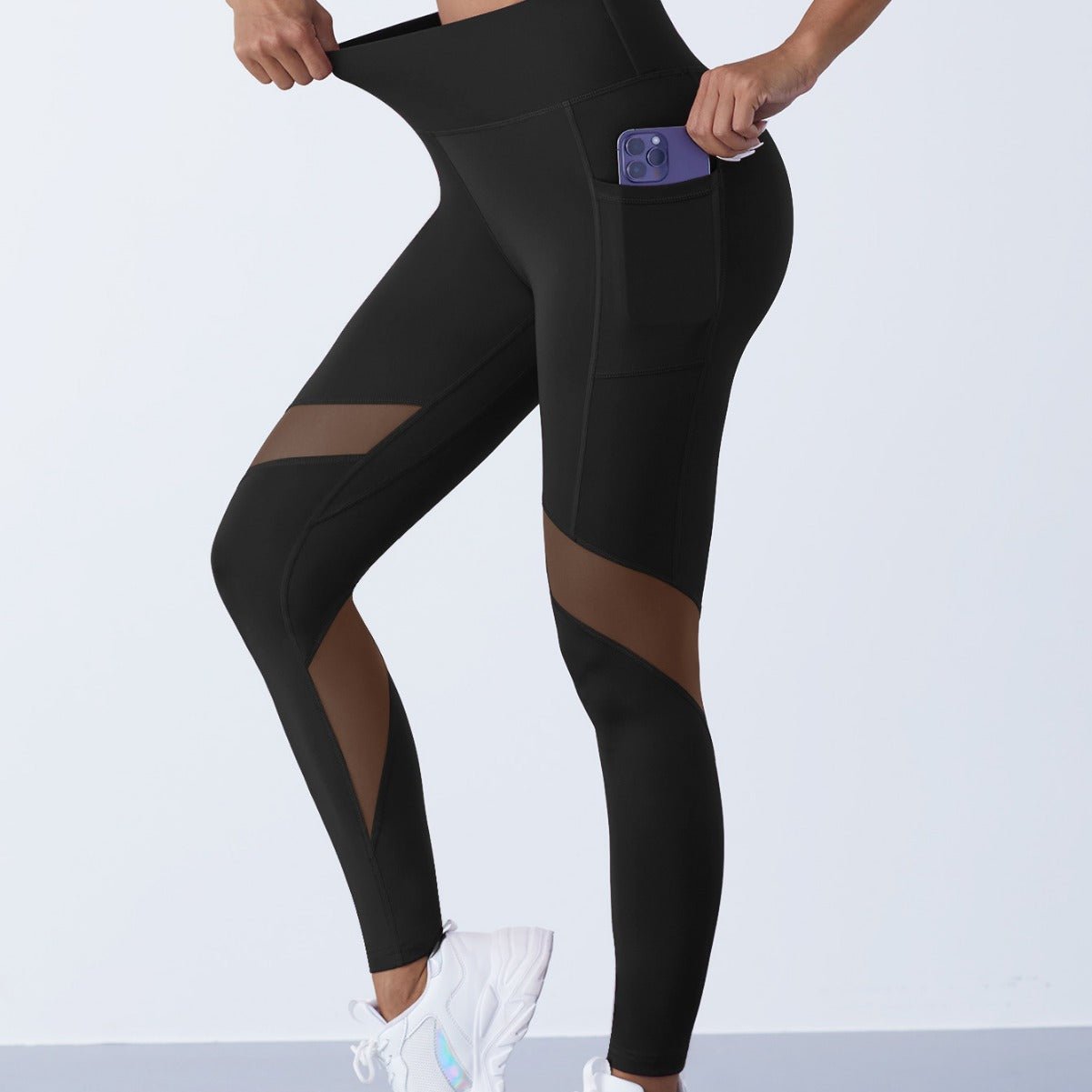 Mesh Stitching Yoga Cropped Sports Leggings - watkins innovators