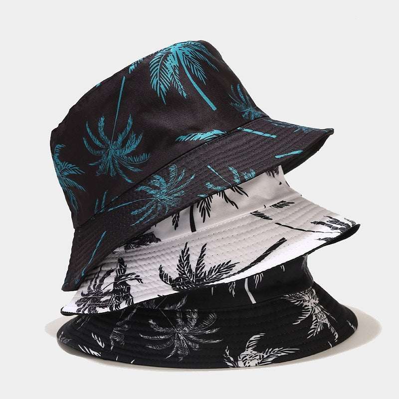 Outdoor Sunshade Beach Coconut Tree Printing Bucket Hat - watkins innovators