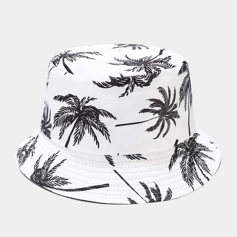 Outdoor Sunshade Beach Coconut Tree Printing Bucket Hat - watkins innovators