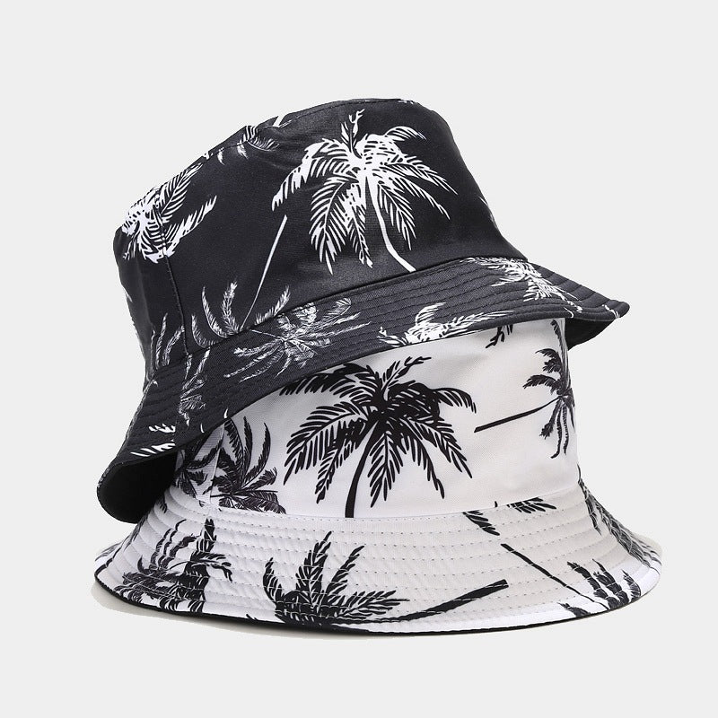 Outdoor Sunshade Beach Coconut Tree Printing Bucket Hat - watkins innovators