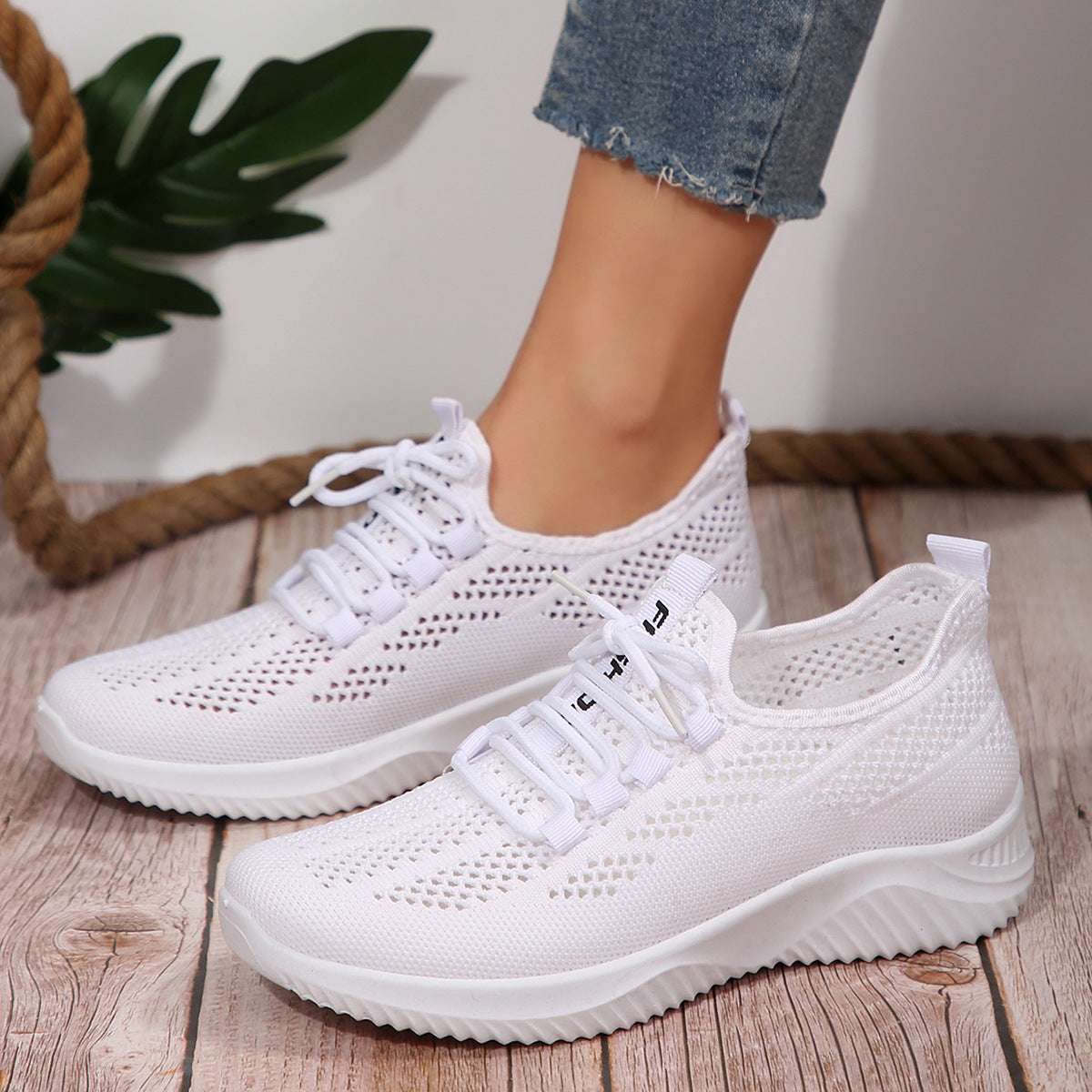 Plus Size Stylish And Lightweight Fly-kit Mesh Sports Casual Shoes - watkins innovators