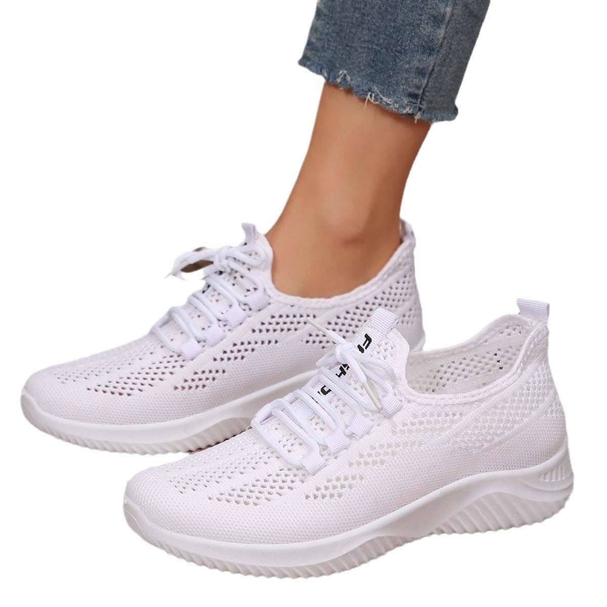 Plus Size Stylish And Lightweight Fly-kit Mesh Sports Casual Shoes - watkins innovators