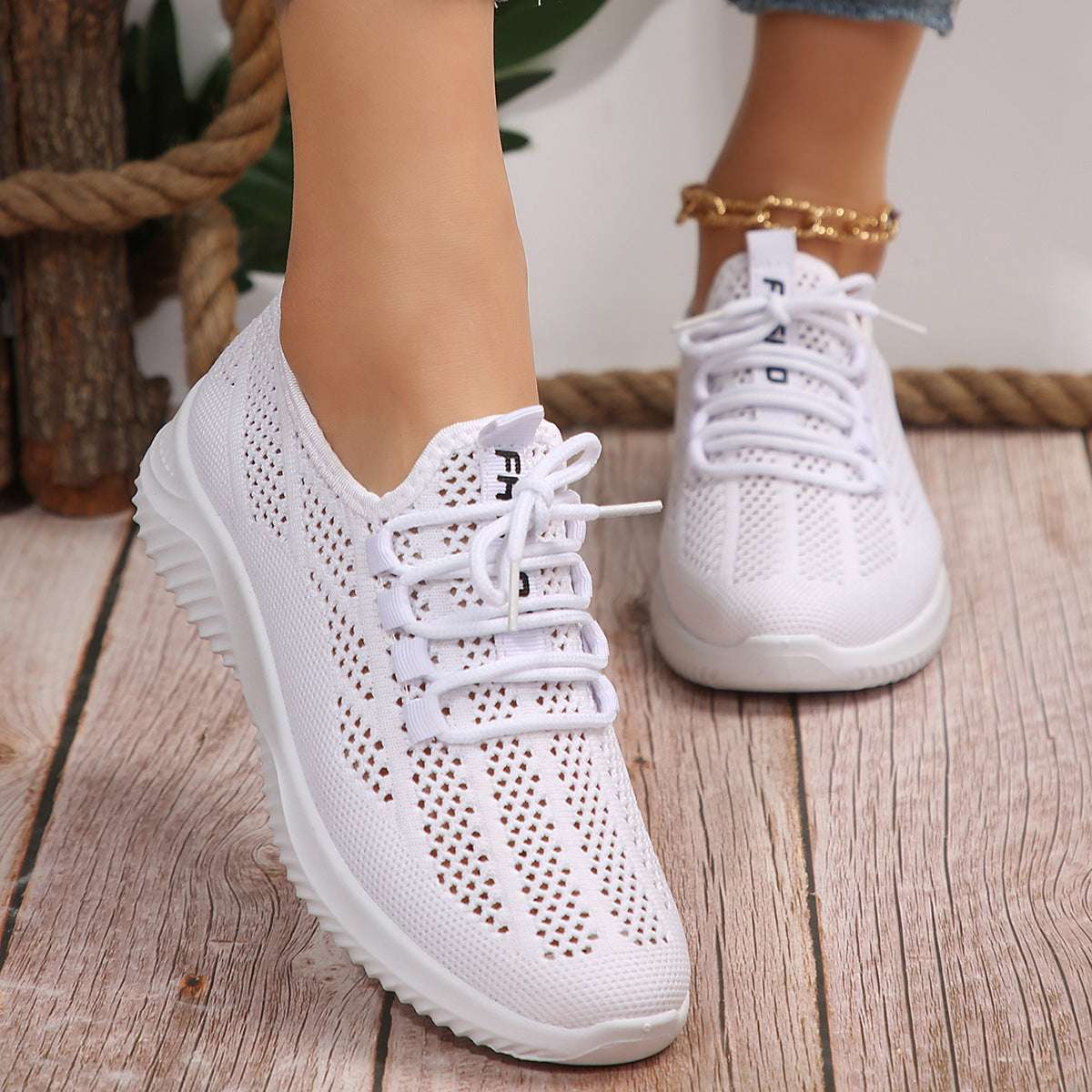 Plus Size Stylish And Lightweight Fly-kit Mesh Sports Casual Shoes - watkins innovators