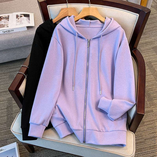 Plus Size Women's Sweatshirt Super Fat Fashion Cardigan Coat - watkins innovators