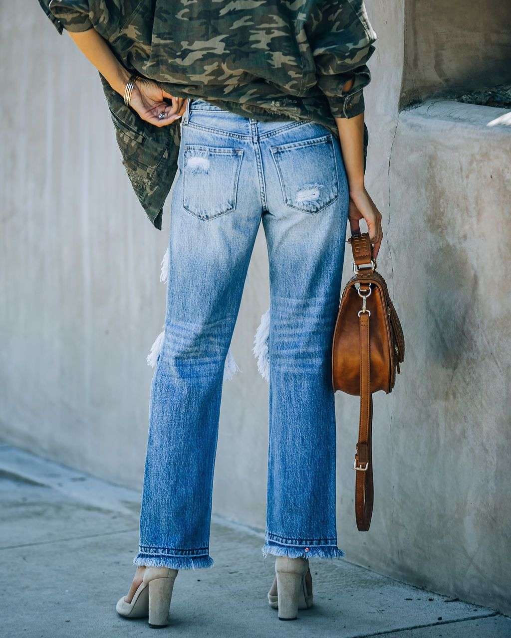 Ripped Foot Burr Fashion Straight Pants - watkins innovators