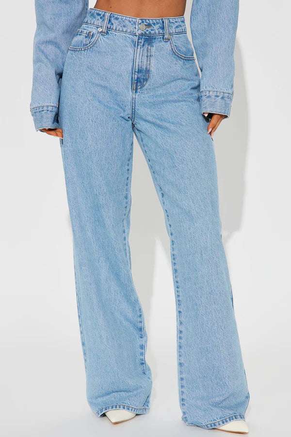 Straight Slimming Trousers Love Pocket High Waist Loose Jeans - watkins innovators