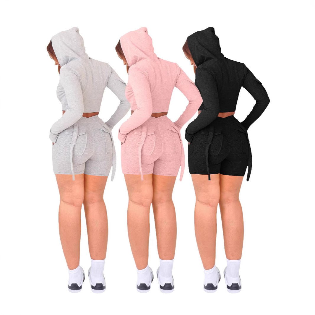 Women's Casual Tight Workwear With Pocket Sports Shorts Suit - watkins innovators