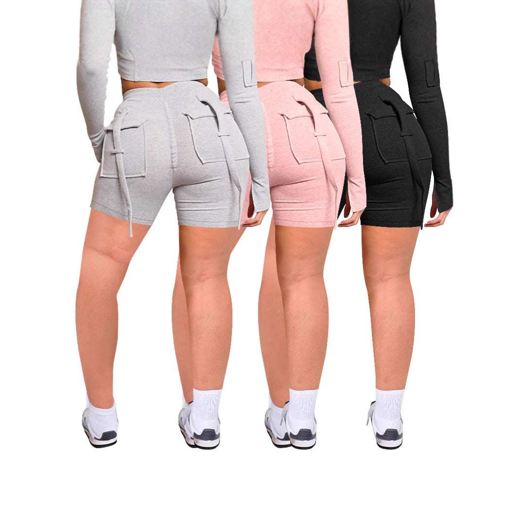 Women's Casual Tight Workwear With Pocket Sports Shorts Suit - watkins innovators