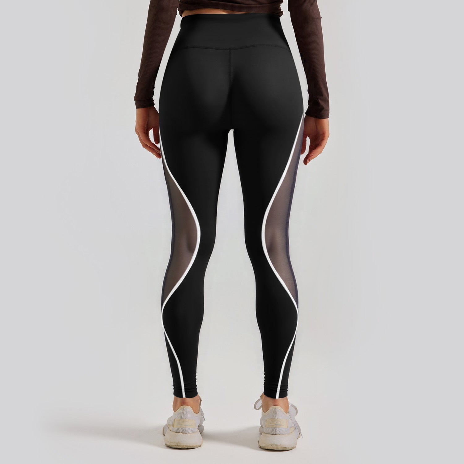 Women's Color Matching Mesh European And American High Waist Yoga Pants - watkins innovators