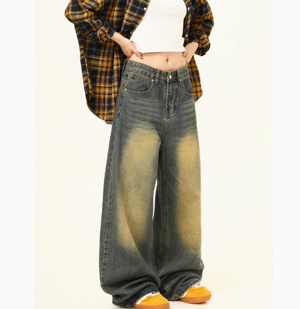Women's Loose Straight Washed Jeans - watkins innovators