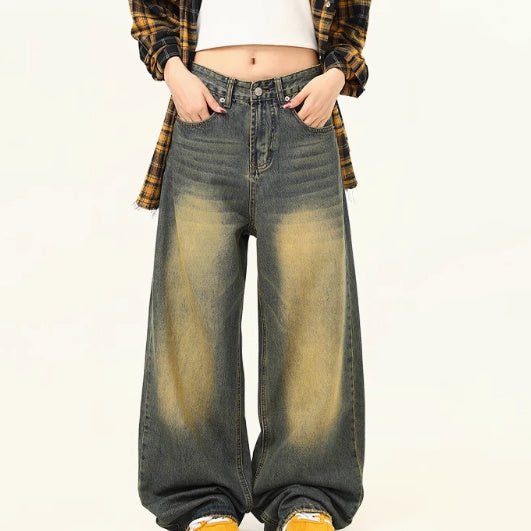 Women's Loose Straight Washed Jeans - watkins innovators