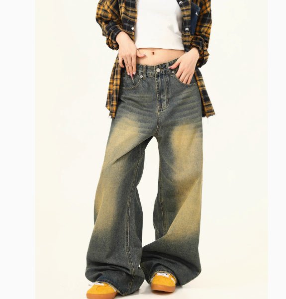 Women's Loose Straight Washed Jeans - watkins innovators