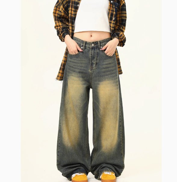 Women's Loose Straight Washed Jeans - watkins innovators