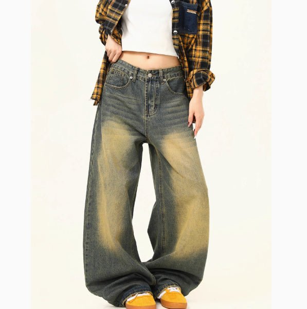 Women's Loose Straight Washed Jeans - watkins innovators