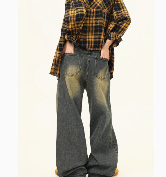 Women's Loose Straight Washed Jeans - watkins innovators