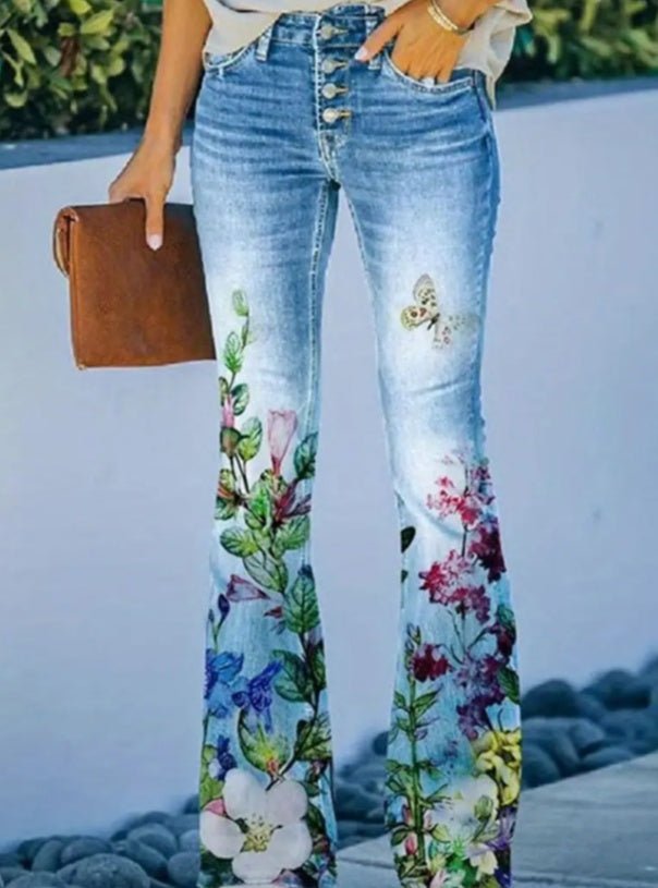 Women's Printed Polyester Jeans - watkins innovators
