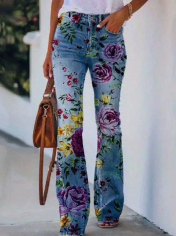 Women's Printed Polyester Jeans - watkins innovators