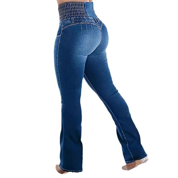 Women's Stretch Button Denim Pants - watkins innovators